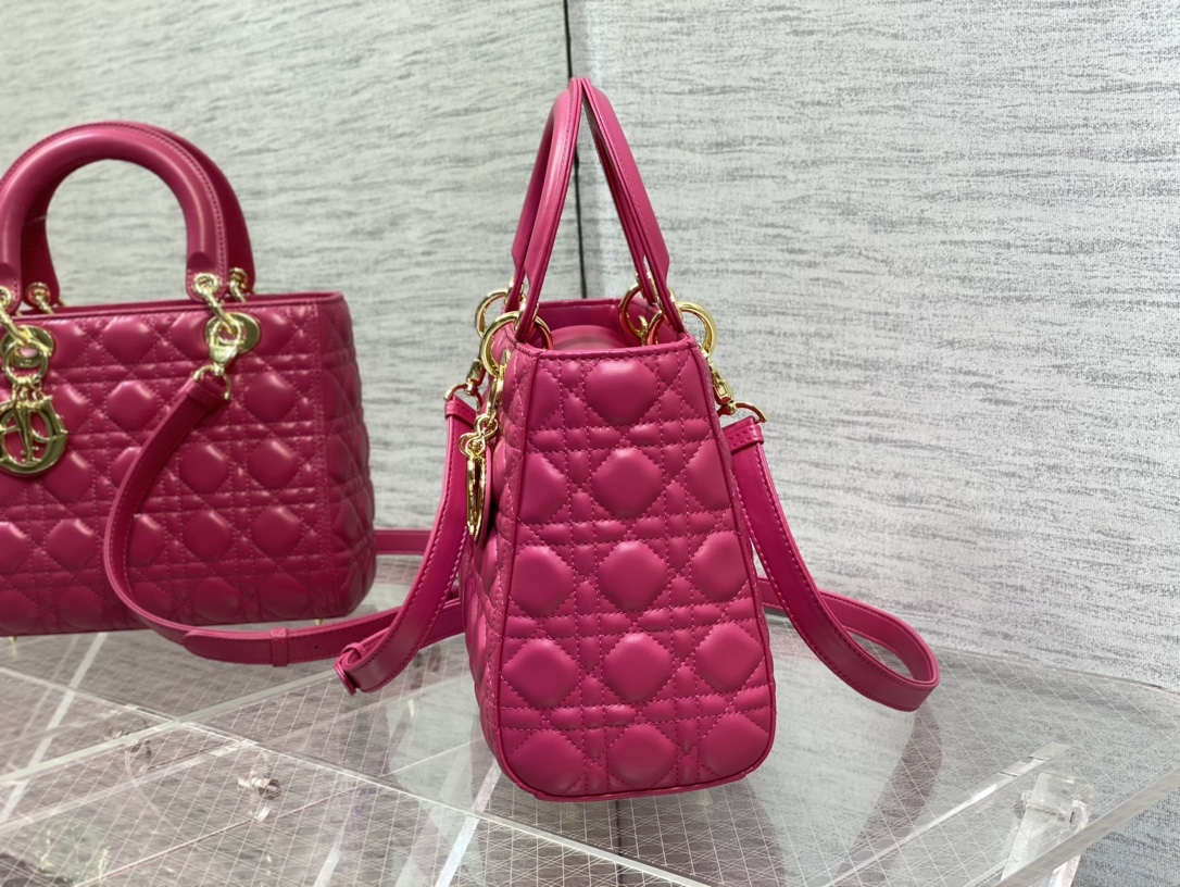 Medium Lady Dior Bag Purple Cannage Lambskin